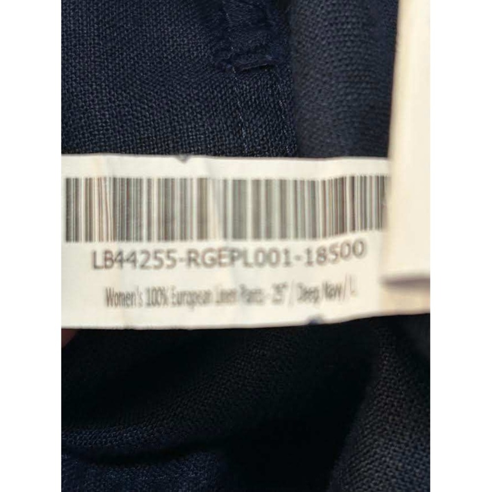 Quince Women Deep Navy European Linen Pants Elastic Waist Straight Leg Size L - Picture 6 of 8